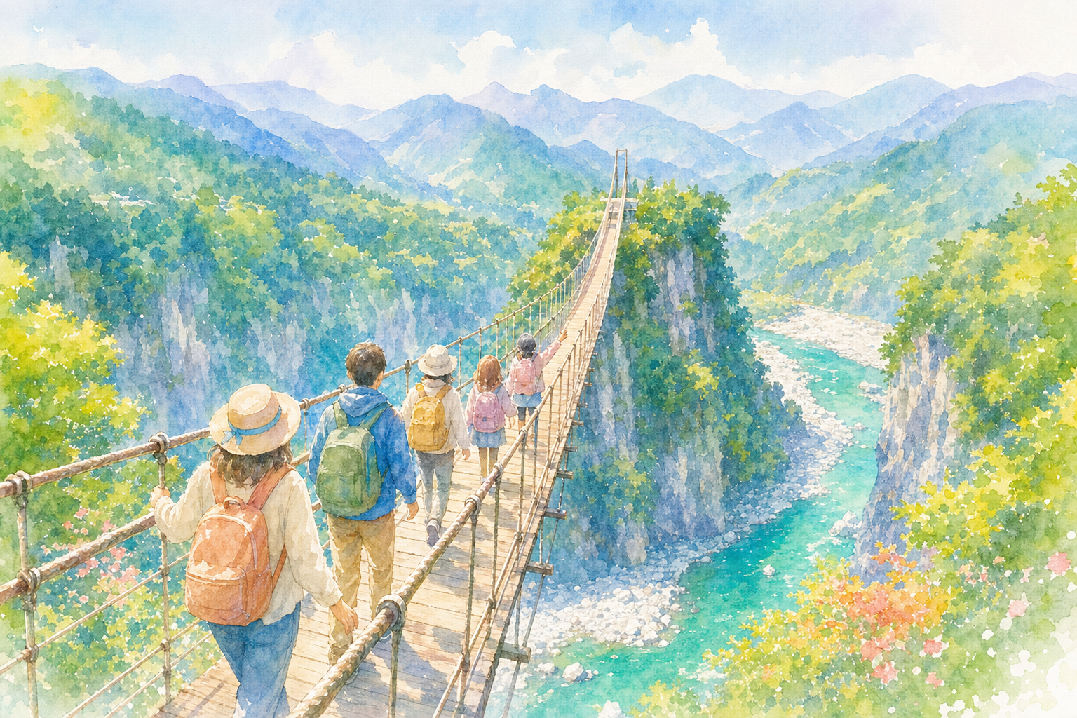 谷瀬の吊り橋