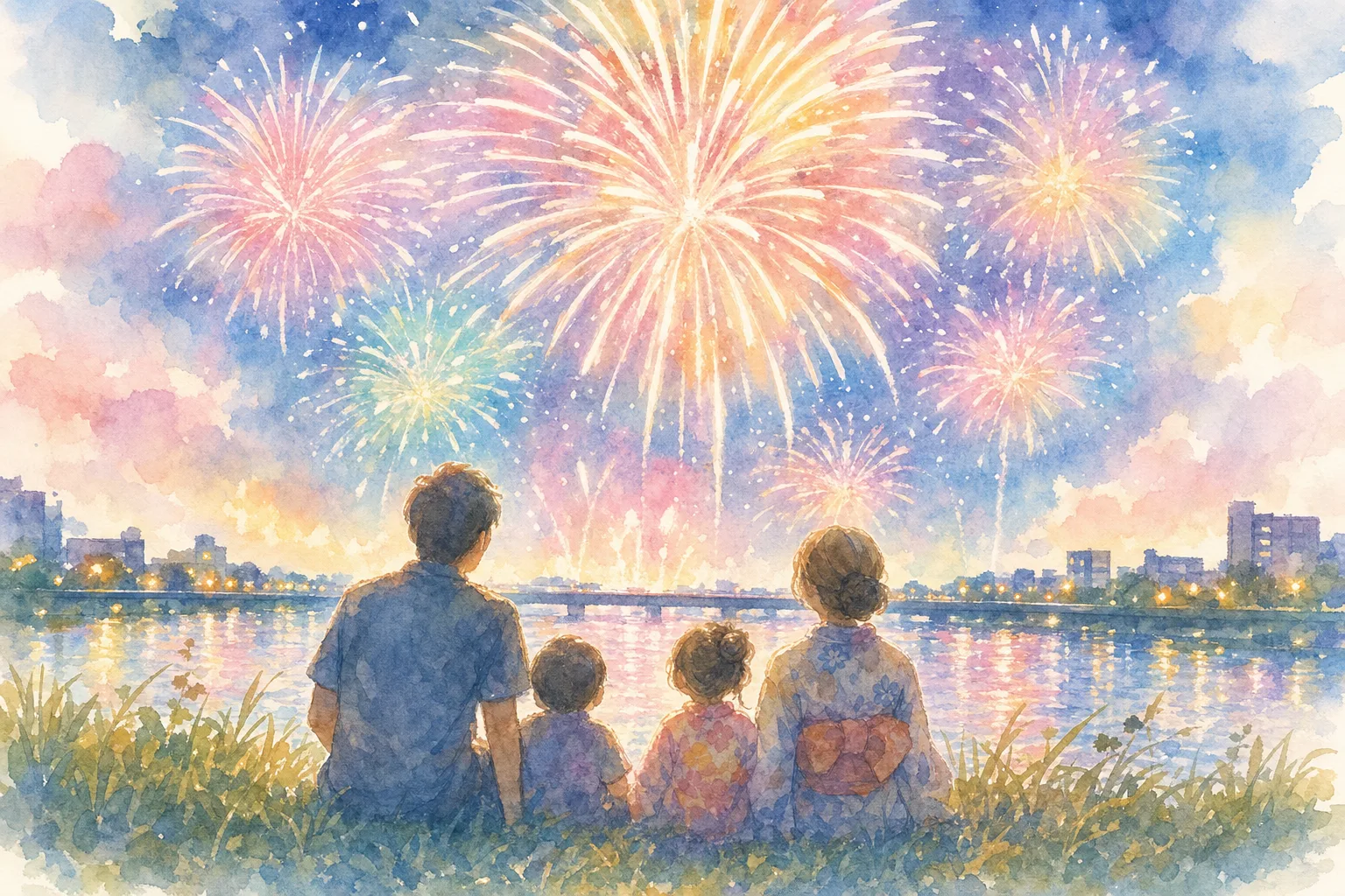 厚狭花火大会(厚狭川河畔)