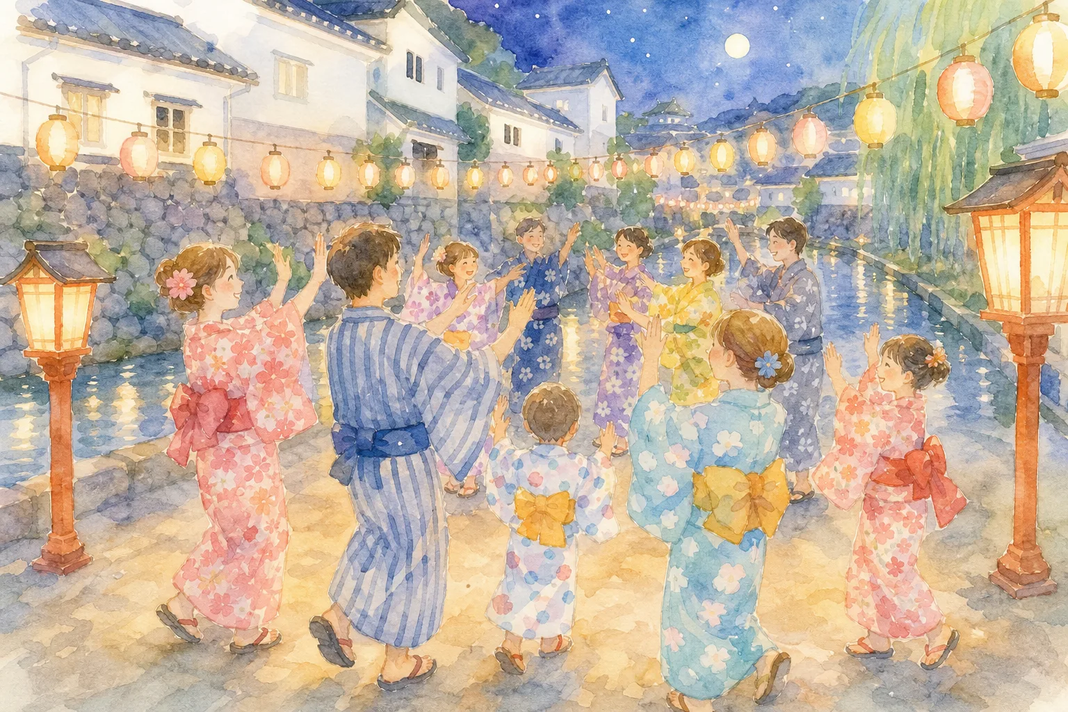殿町通り周辺 津和野盆踊り大会会場