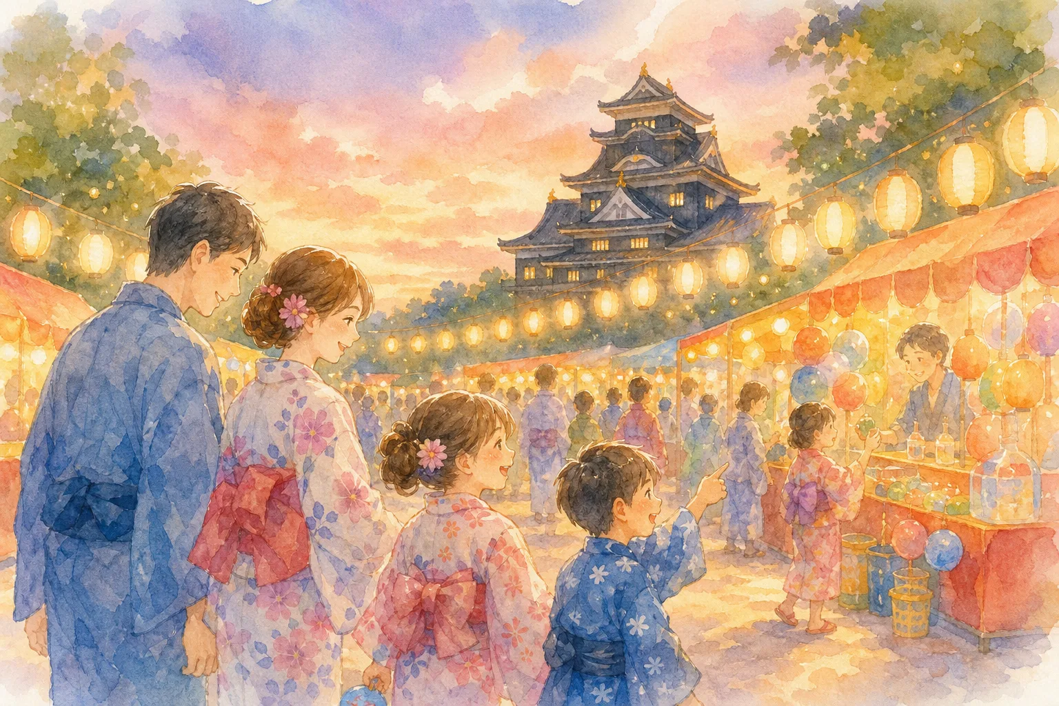 岡山城一帯(おかやま桃太郎まつり 烏城夏まつり)
