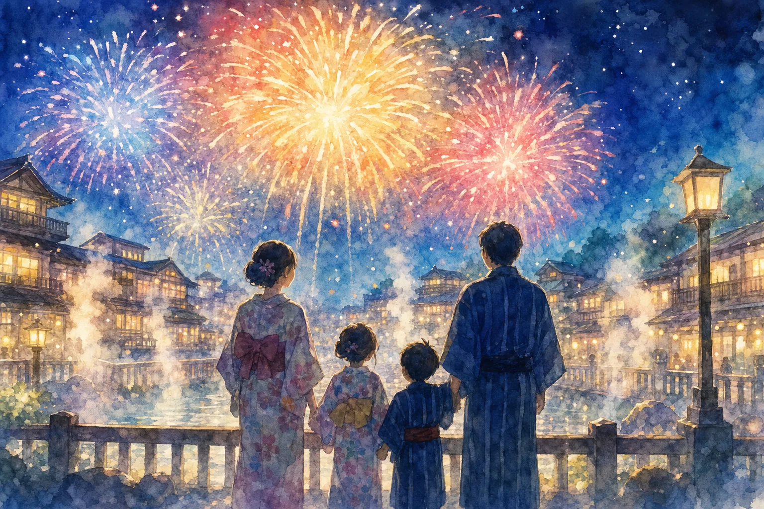 三朝温泉(三朝温泉夏花火大会 会場)