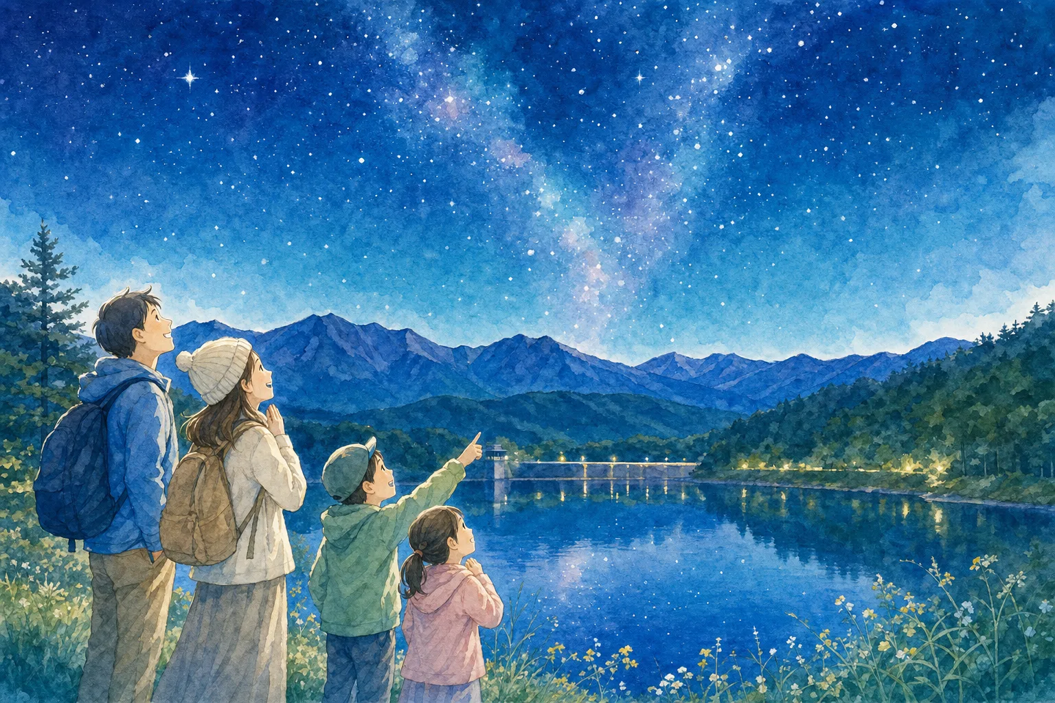 2026年 乙女湖(琴川ダム)湖岸広場の星空 1日満喫コース
