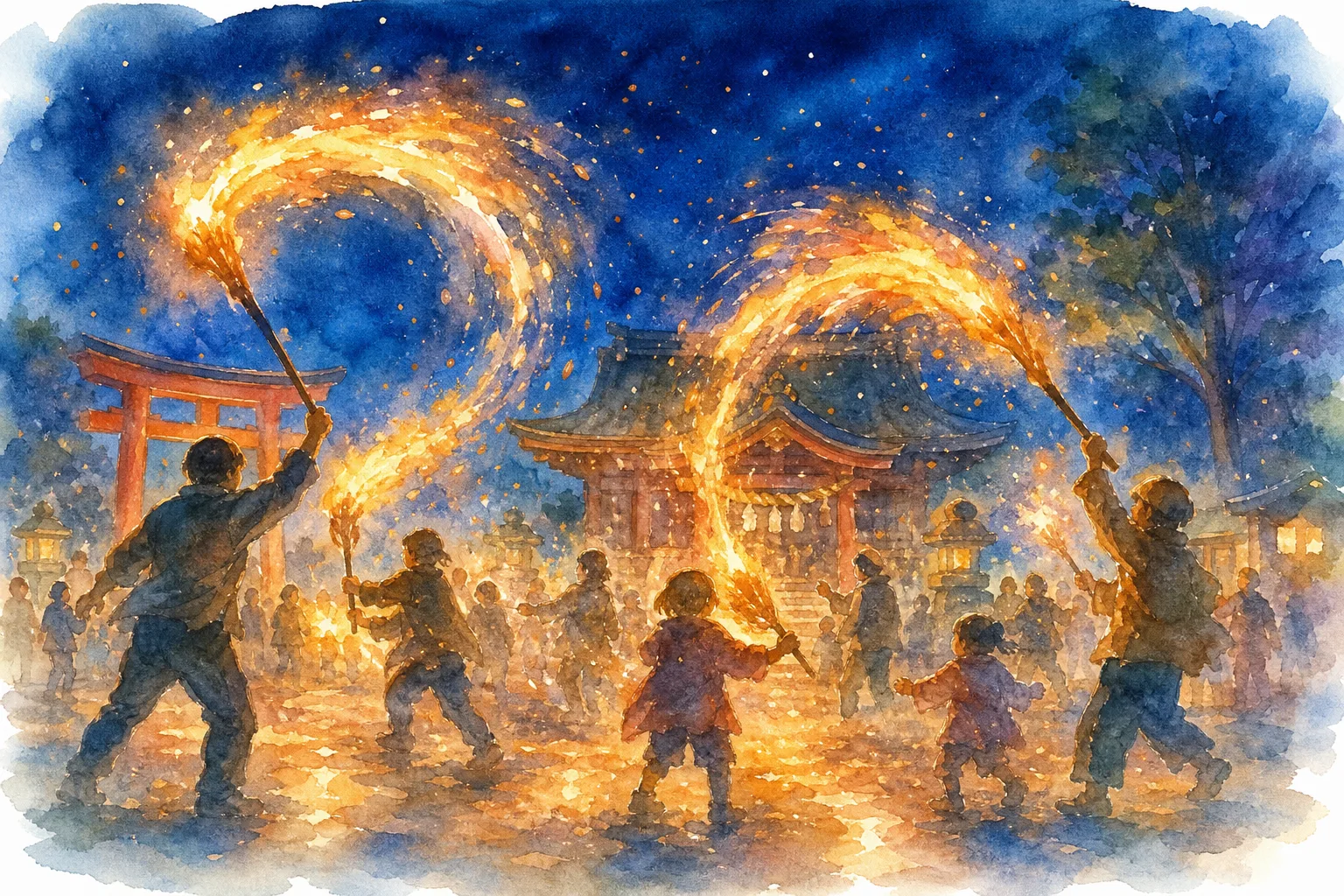 五社神社/ひばり野(口の宮神社)(火振り祭 会場)