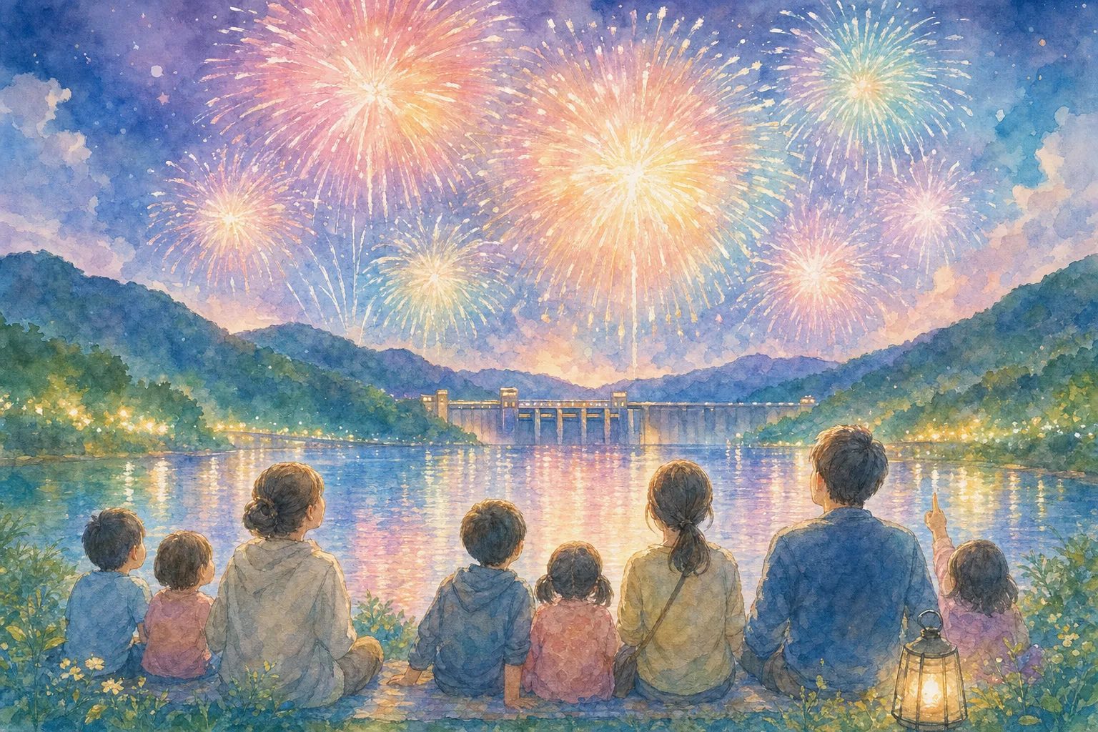 阿波市納涼祭花火大会(宮川内ダム周辺)