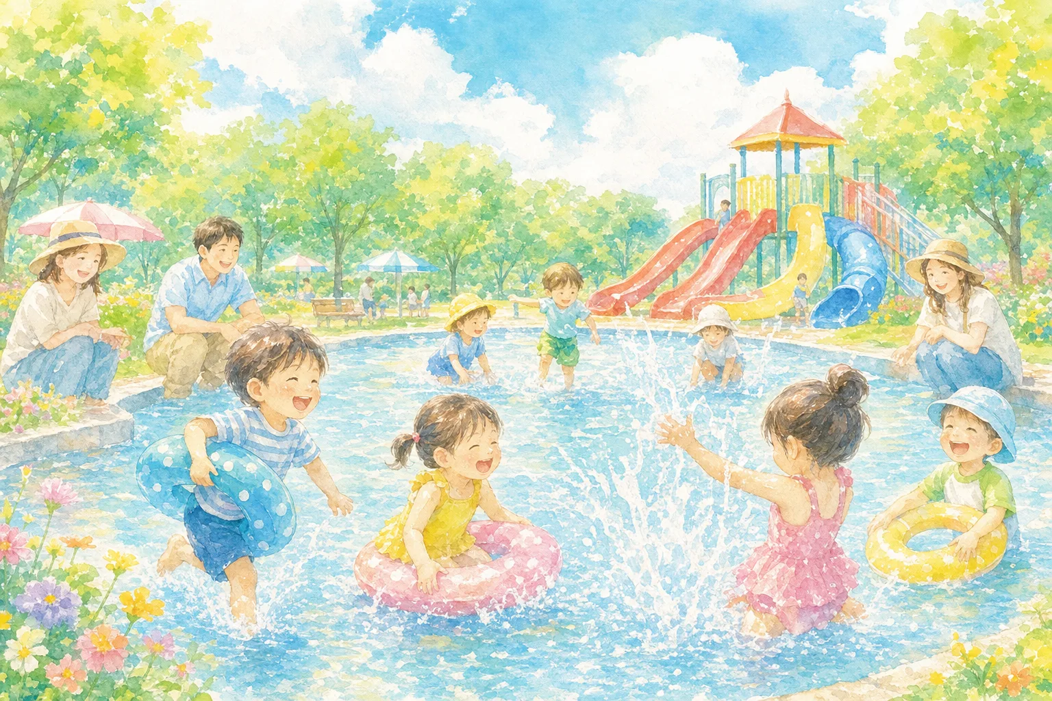 響灘緑地グリーンパーク 水遊び