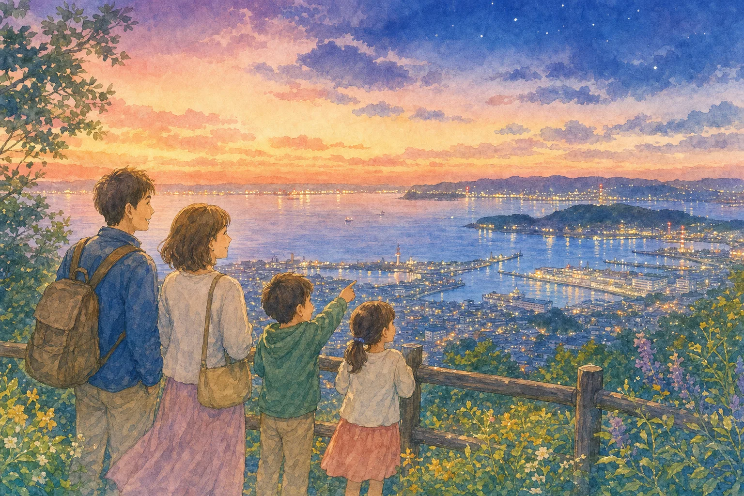 2026年 くりはま花の国 山頂展望所の夜景 1日満喫コース