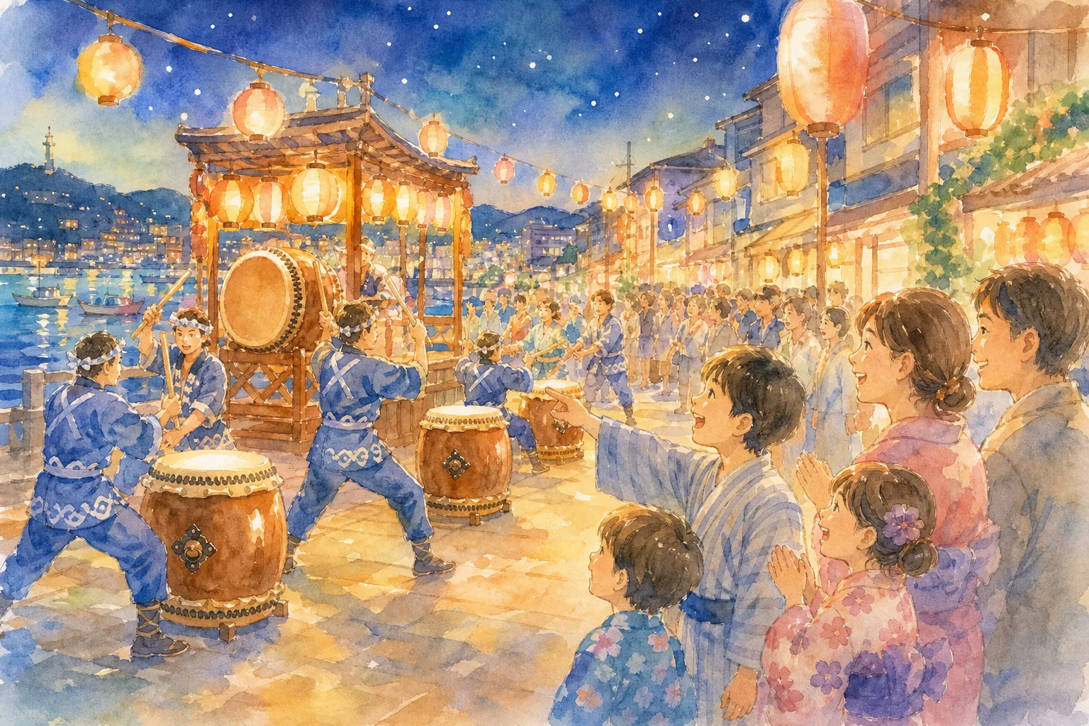 米子市街地・米子港(米子がいな祭会場)
