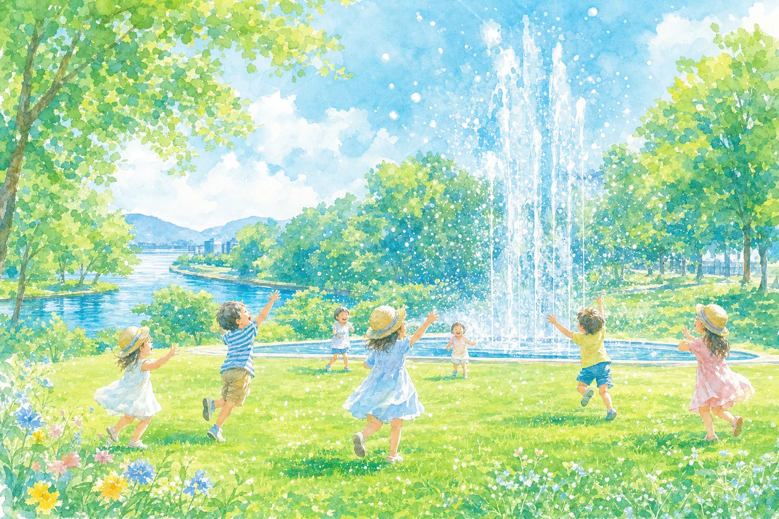 2026年 桜淵公園 大芝生広場の噴水 1日満喫コース