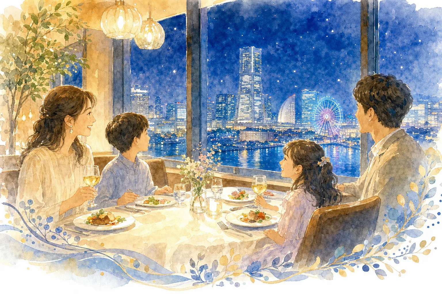 2026年 横浜スカイビル 高層階レストランフロアの夜景 1日満喫コース