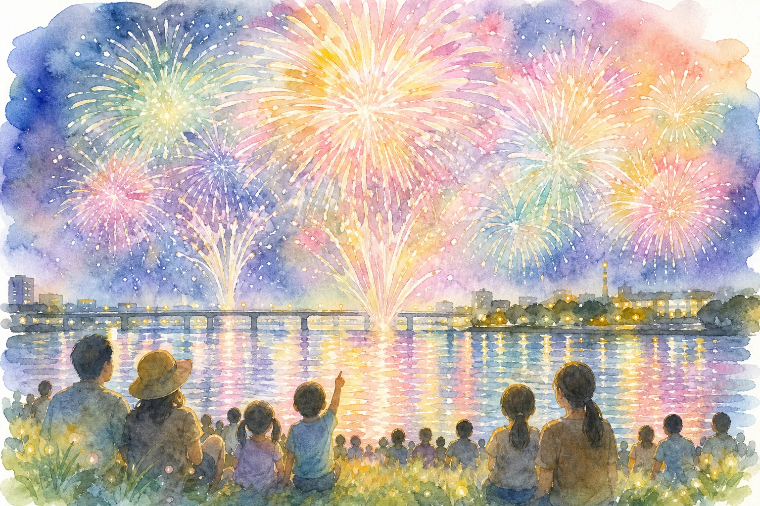 ふるさと観光上市まつり 花火会場(西中町・白竜橋周辺)
