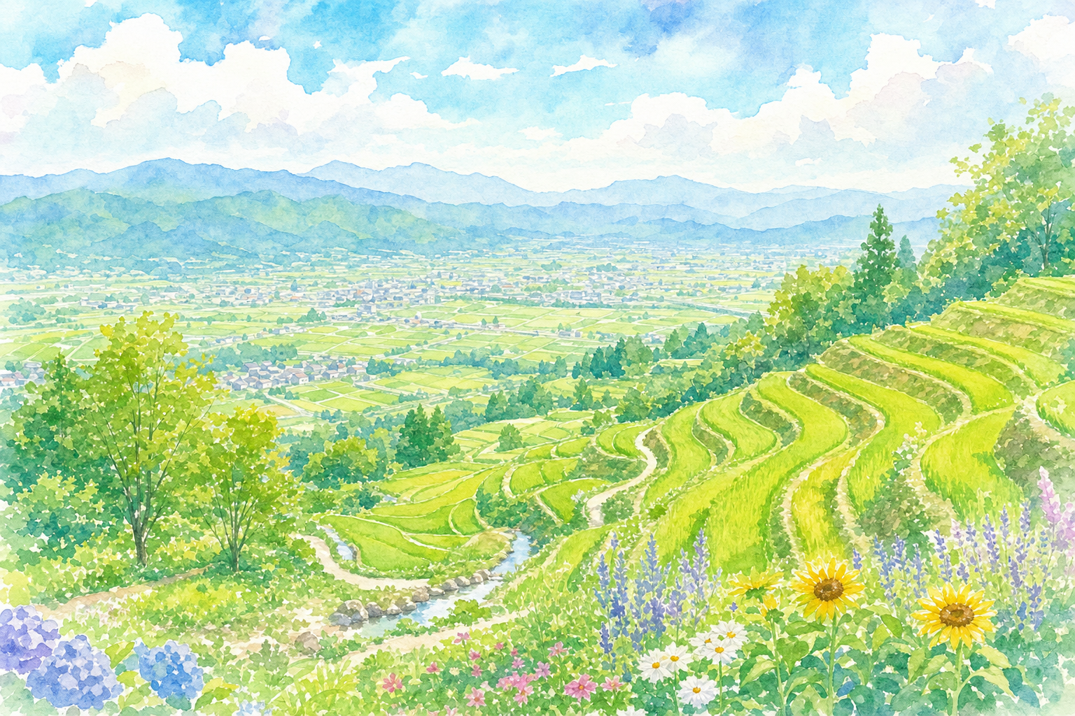 姨捨の棚田